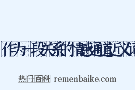 作为一段关系的情感通道近义词是什么意思的图片